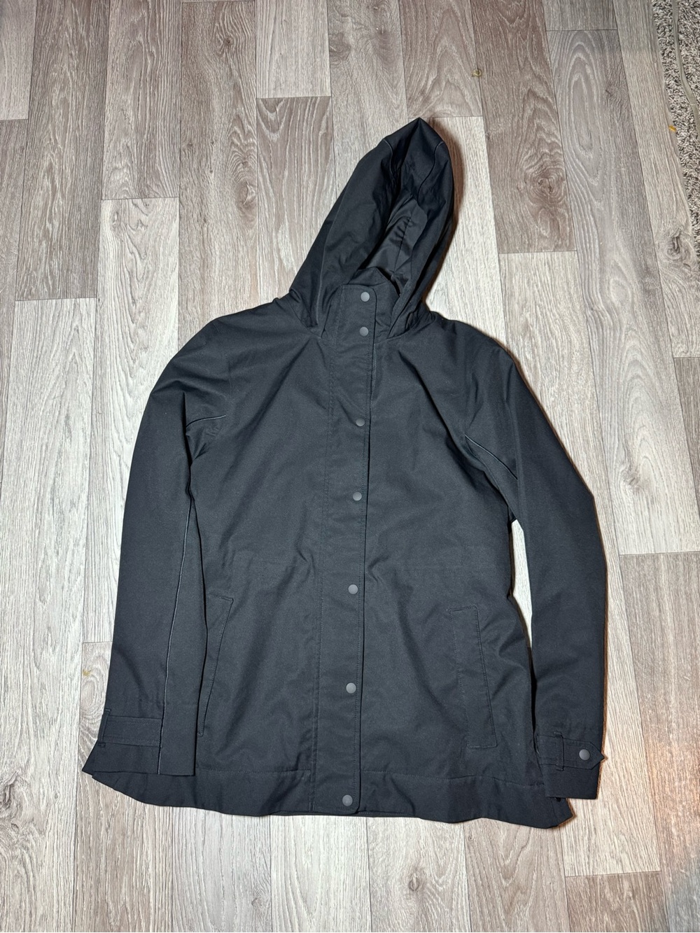 Athleta Jacket Womens Medium Black Mid Length Hooded